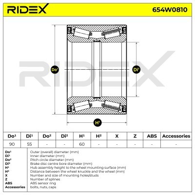 Łożysko Koła RIDEX 654W0810 654W0810 - foto 5