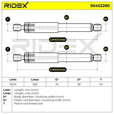 Amortyzator RIDEX 854S2280 854S2280 - foto 6