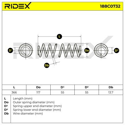 Sprężyna Zawieszenia RIDEX 188C0732 188C0732 - foto 6