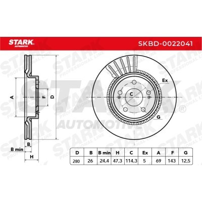 Tarcza hamulcowa Stark SKBD-0022041 SKBD-0022041 - foto 7