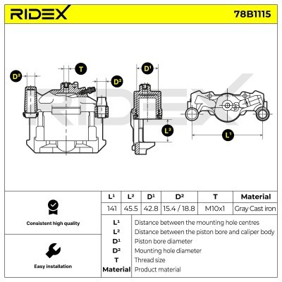 Zacisk Hamulcowy RIDEX 78B1115 78B1115 - foto 7