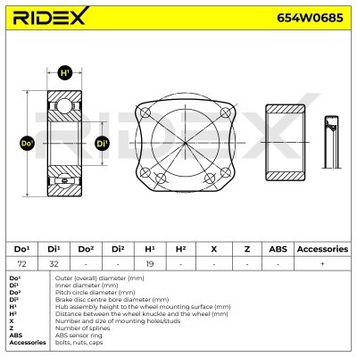 Łożysko Koła RIDEX 654W0685 654W0685 - foto 6