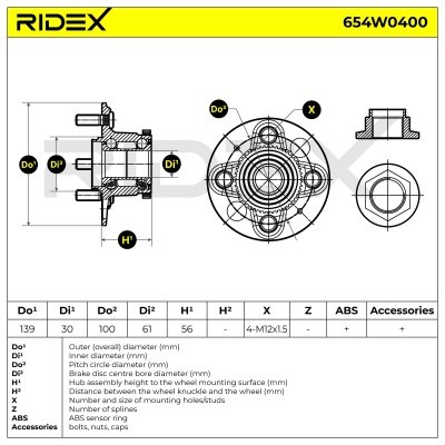 Łożysko Koła RIDEX 654W0400 654W0400 - foto 2