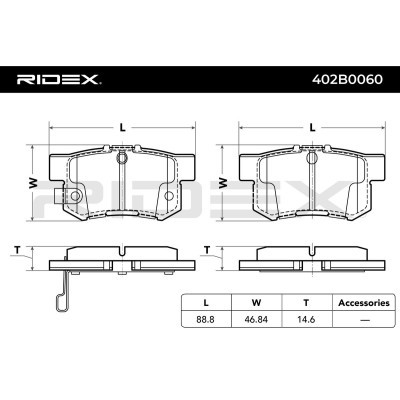 Klocki hamulcowe RIDEX 402B0060 402B0060 - foto 3