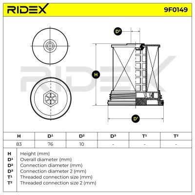 Filtr Paliwa RIDEX 9F0149 9F0149 - foto 5