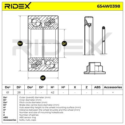 Łożysko Koła RIDEX 654W0398 654W0398 - foto 6