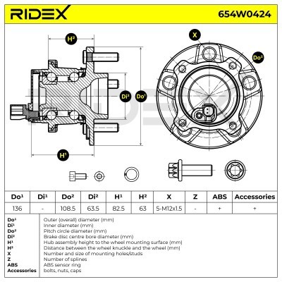 Łożysko Koła RIDEX 654W0424 654W0424 - foto 5
