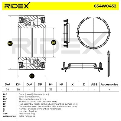 Łożysko Koła RIDEX 654W0452 654W0452 - foto 2