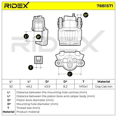 Zacisk Hamulcowy RIDEX 78B1571 78B1571 - foto 12
