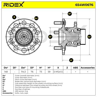 Łożysko Koła RIDEX 654W0676 654W0676 - foto 5