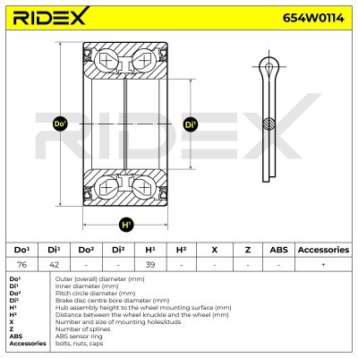Łożysko Koła RIDEX 654W0114 654W0114 - foto 3