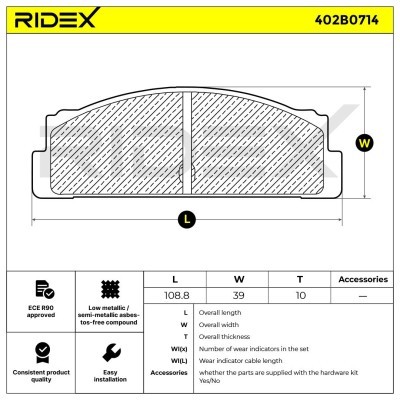 Klocki hamulcowe RIDEX 402B0714 402B0714 - foto 8
