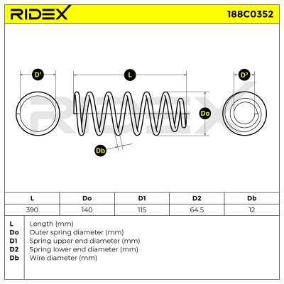 Sprężyna Zawieszenia RIDEX 188C0352 188C0352 - foto 4
