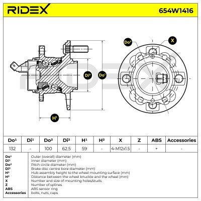 Łożysko Koła RIDEX 654W1416 654W1416 - foto 7