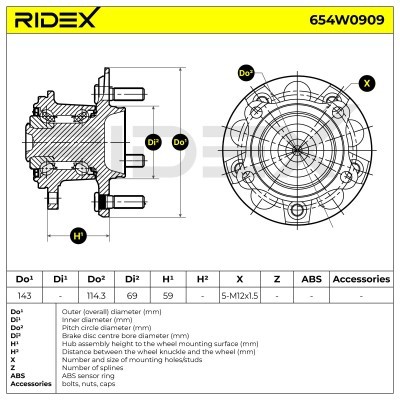 Łożysko Koła RIDEX 654W0909 654W0909 - foto 5