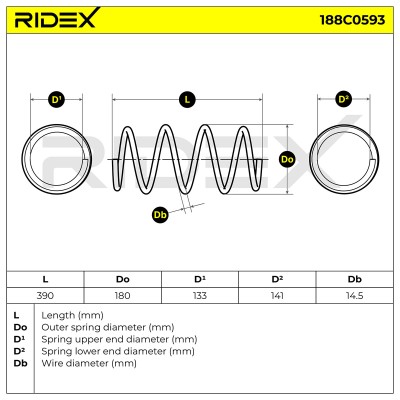 Sprężyna Zawieszenia RIDEX 188C0593 188C0593 - foto 5
