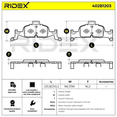 Klocki hamulcowe RIDEX 402B1203 402B1203 - foto 6