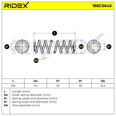 Sprężyna Zawieszenia RIDEX 188C0645 188C0645 - foto 5