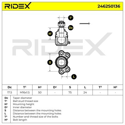 Sworzeń wahacza RIDEX 2462S0136 2462S0136 - foto 5