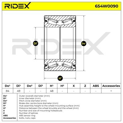 Łożysko Koła RIDEX 654W0090 654W0090 - foto 5