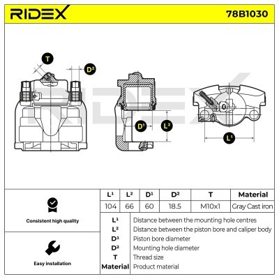 Zacisk Hamulcowy RIDEX 78B1030 78B1030 - foto 5