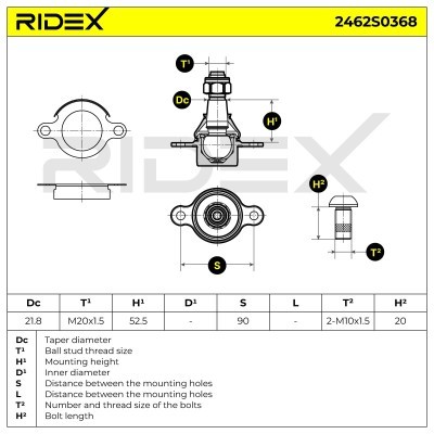 Sworzeń wahacza RIDEX 2462S0368 2462S0368 - foto 5