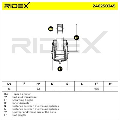 Sworzeń wahacza RIDEX 2462S0345 2462S0345 - foto 5