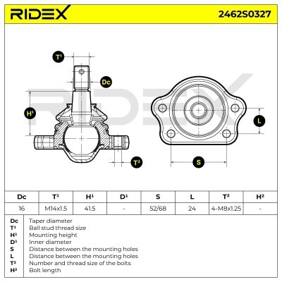Sworzeń wahacza RIDEX 2462S0327 2462S0327 - foto 6