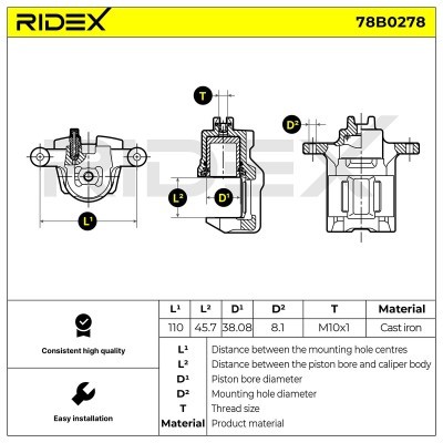 Zacisk Hamulcowy RIDEX 78B0278 78B0278 - foto 6