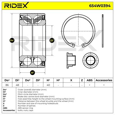 Łożysko Koła RIDEX 654W0394 654W0394 - foto 7
