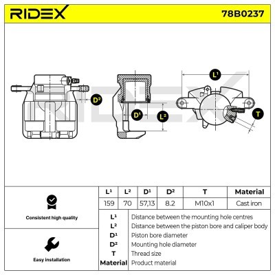 Zacisk Hamulcowy RIDEX 78B0237 78B0237 - foto 5