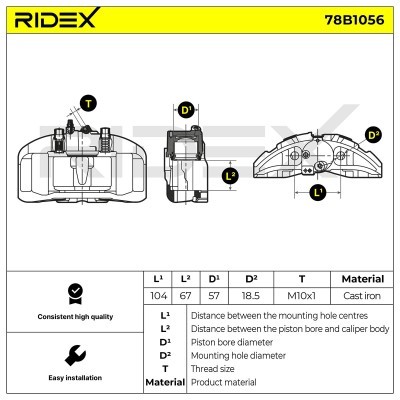 Zacisk Hamulcowy RIDEX 78B1056 78B1056 - foto 6