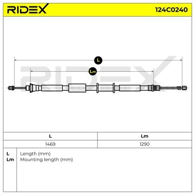 Linka Hamulca Ręcznego RIDEX 124C0240 124C0240 - foto 5