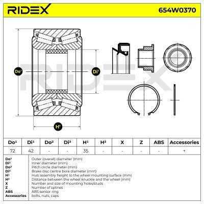 Łożysko Koła RIDEX 654W0370 654W0370 - foto 7
