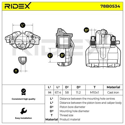 Zacisk Hamulcowy RIDEX 78B0534 78B0534 - foto 7
