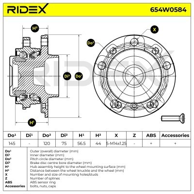 Łożysko Koła RIDEX 654W0584 654W0584 - foto 4