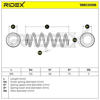 Sprężyna Zawieszenia RIDEX 188C0598 188C0598 - foto 4