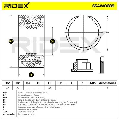 Łożysko Koła RIDEX 654W0689 654W0689 - foto 7