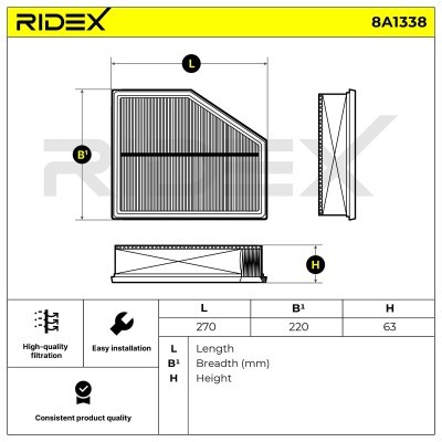 Filtr Powietrza RIDEX 8A1338 8A1338 - foto 6