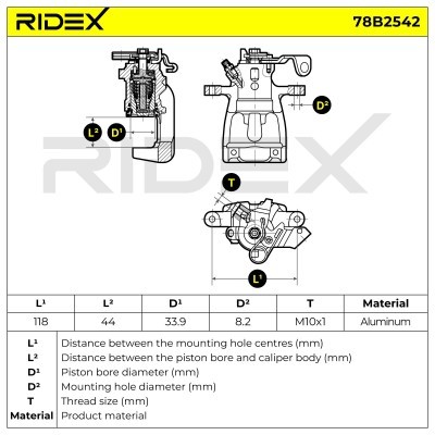 Zacisk Hamulcowy RIDEX 78B2542 78B2542 - foto 7
