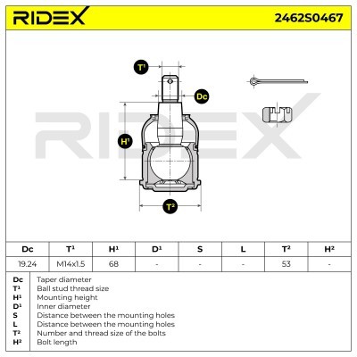 Sworzeń wahacza RIDEX 2462S0467 2462S0467 - foto 5