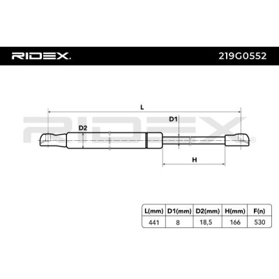Amortyzator Pokrywy Bagażnika RIDEX 219G0552 219G0552 - foto 7