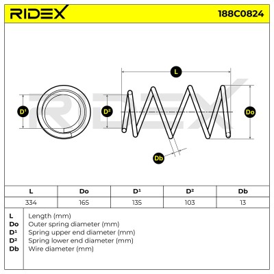 Sprężyna Zawieszenia RIDEX 188C0824 188C0824 - foto 5