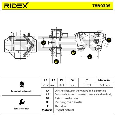 Zacisk Hamulcowy RIDEX 78B0309 78B0309 - foto 2