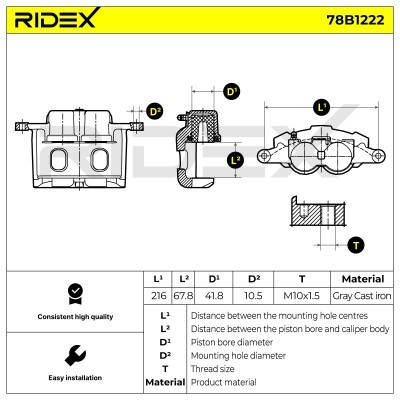 Zacisk Hamulcowy RIDEX 78B1222 78B1222 - foto 6