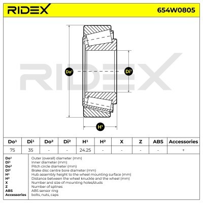 Łożysko Koła RIDEX 654W0805 654W0805 - foto 6