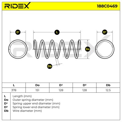 Sprężyna Zawieszenia RIDEX 188C0469 188C0469 - foto 5
