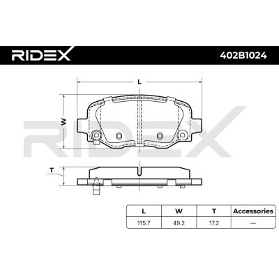 Klocki hamulcowe RIDEX 402B1024 402B1024 - foto 6
