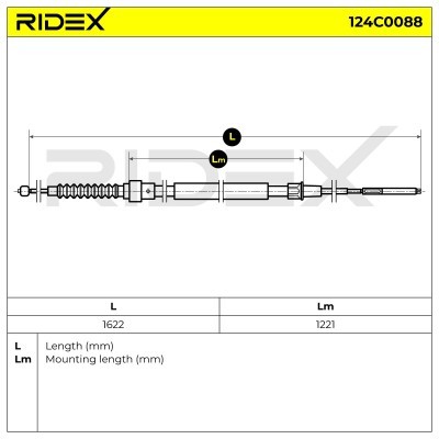Linka Hamulca Ręcznego RIDEX 124C0088 124C0088 - foto 6
