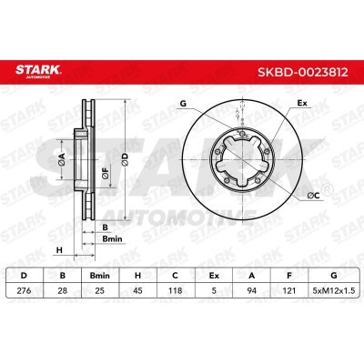 Tarcza hamulcowa Stark SKBD-0023812 SKBD-0023812 - foto 5